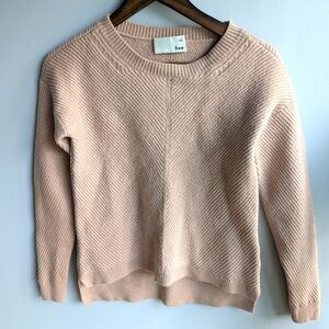 Aritzia Wilfred Free Women Oatmeal Tan Sweater Sz XS Hi Low Isabelli Merino Wool